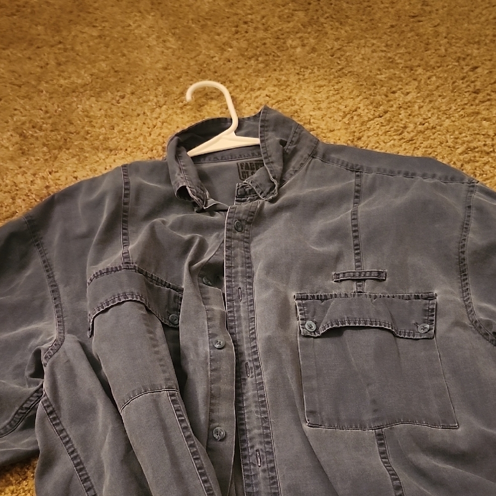 Faded Glory Navy Button-Up Shirt